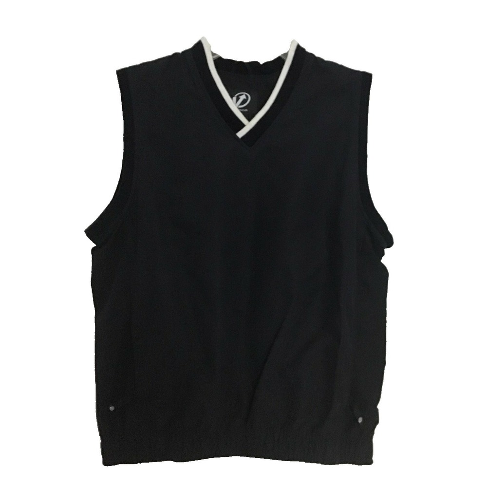 Golf Vest Men's Small Navy Pullover Side Pockets V Neck Cool Athletic Preppy